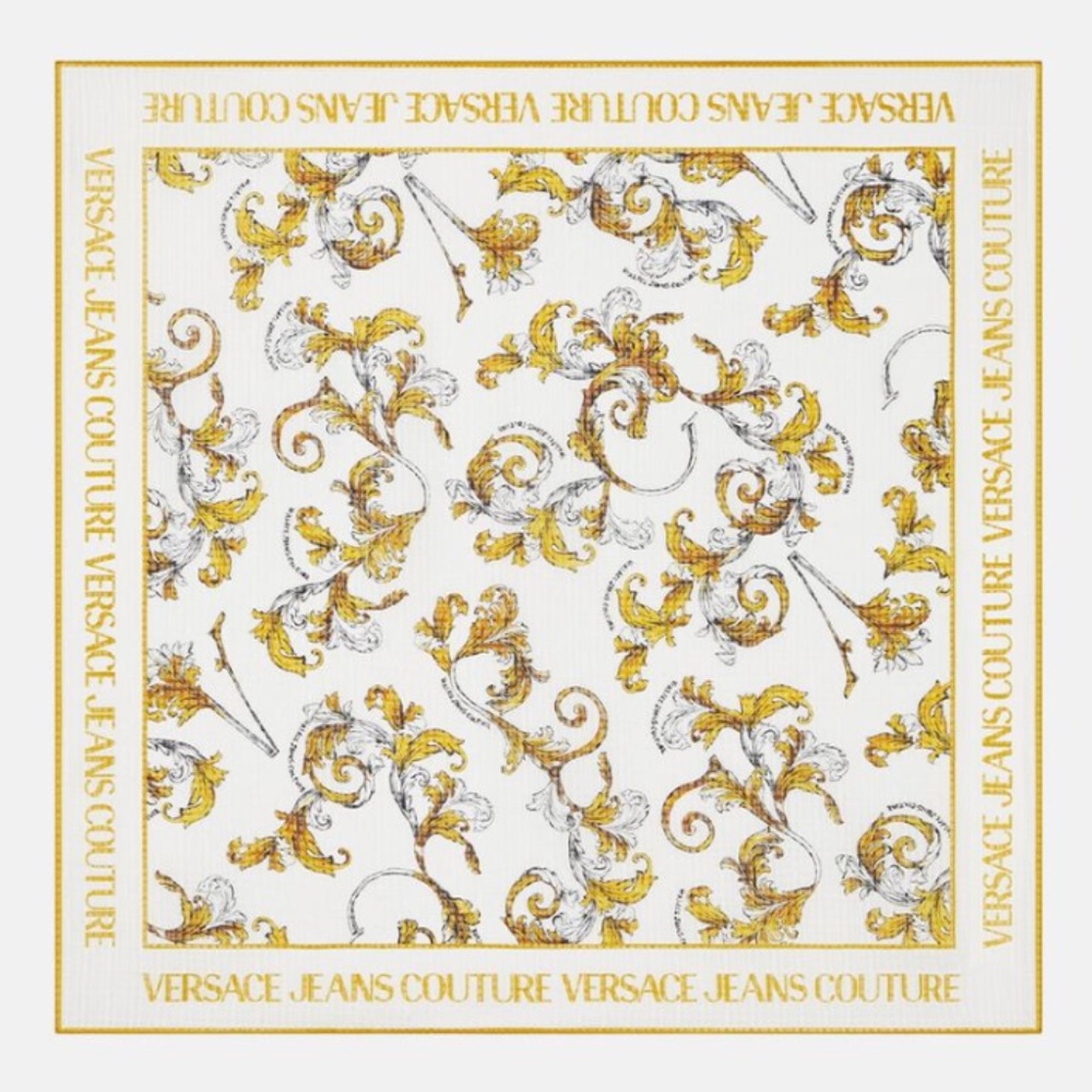 Versace Jeans Couture Barocco Large Silk Foulard Scarf